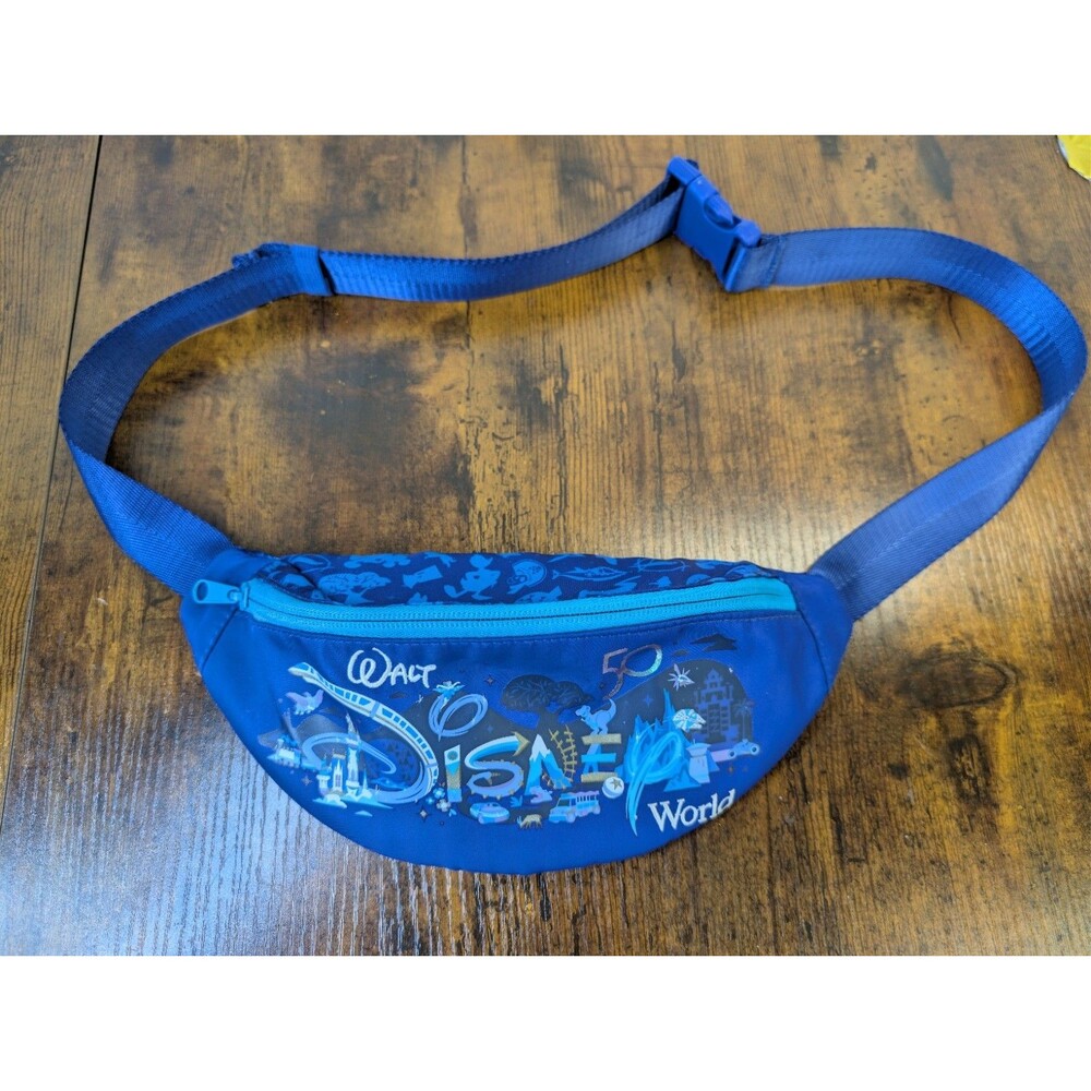 Disney Parks Walt Disney World 50th Anniversary Belt Bag Fanny Pack Blue NWOT